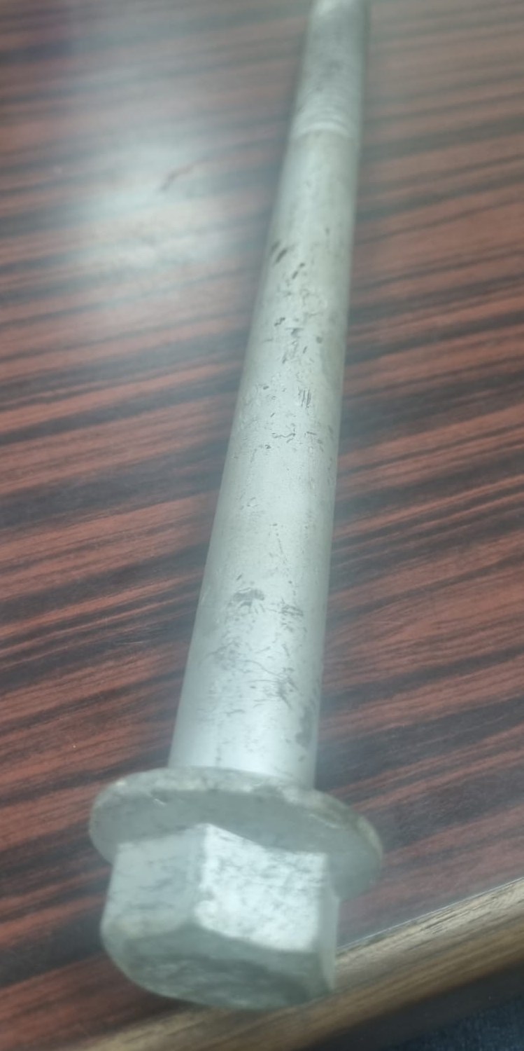 Tunnel segment bolt head with collar, hot-dip galvanised, made to project drawing by S R Forgings